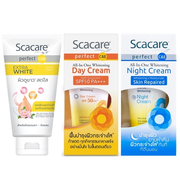 ScacareSetScacareFoamExtraWhitening100gx1DayCreamSPF50PA30gx1NightCream30gx1jpg