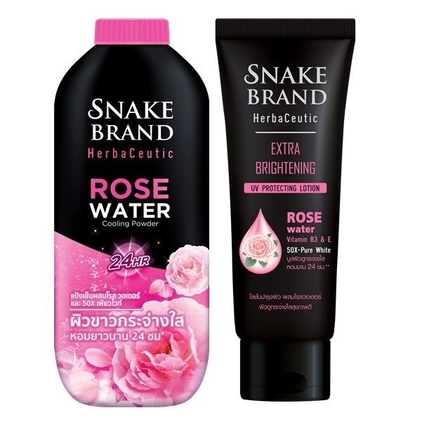 1SnakeBrandHerbaceuticRoseWaterCoolingPowder250gx1RoseWaterLotion180mlx1jpg